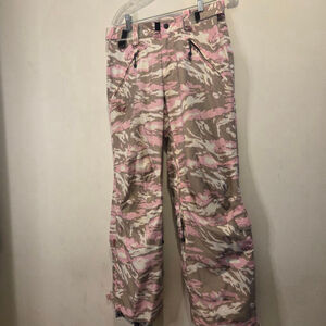 Women's E408 Ski & Snow Pants Small Pink Brown Camo